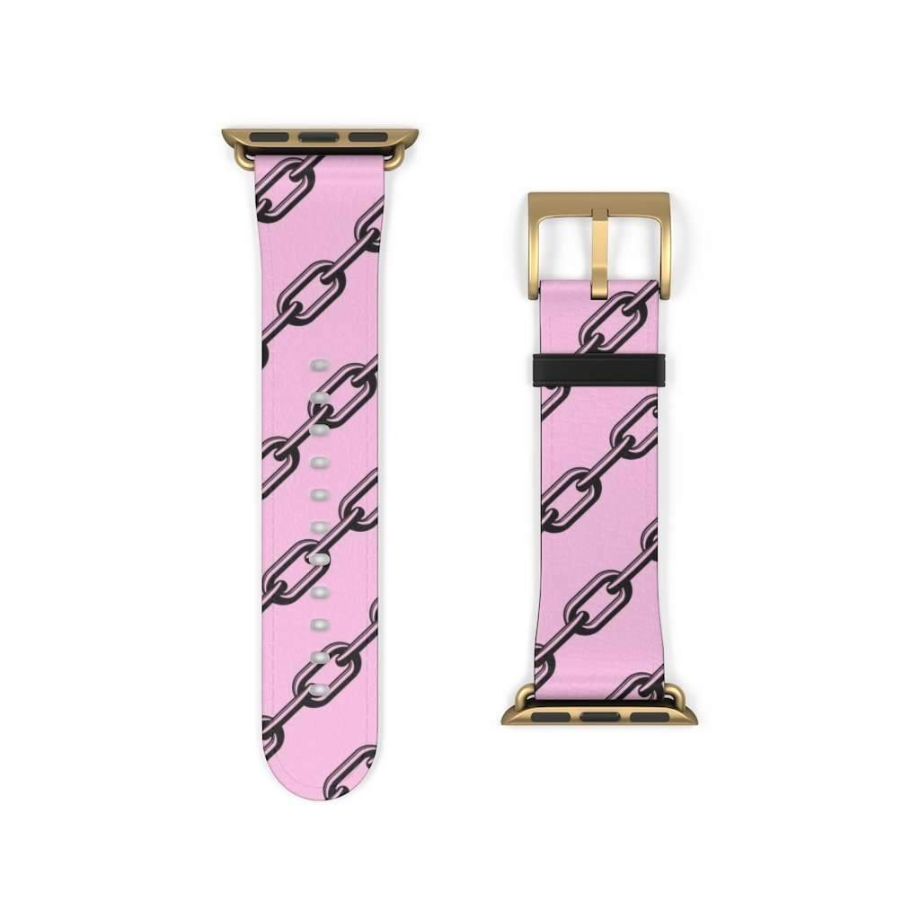 Pink Chain Print Apple Watch Band - HAYLEY ELSAESSER 