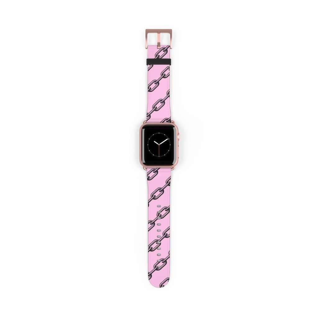 Pink Chain Print Apple Watch Band - HAYLEY ELSAESSER 