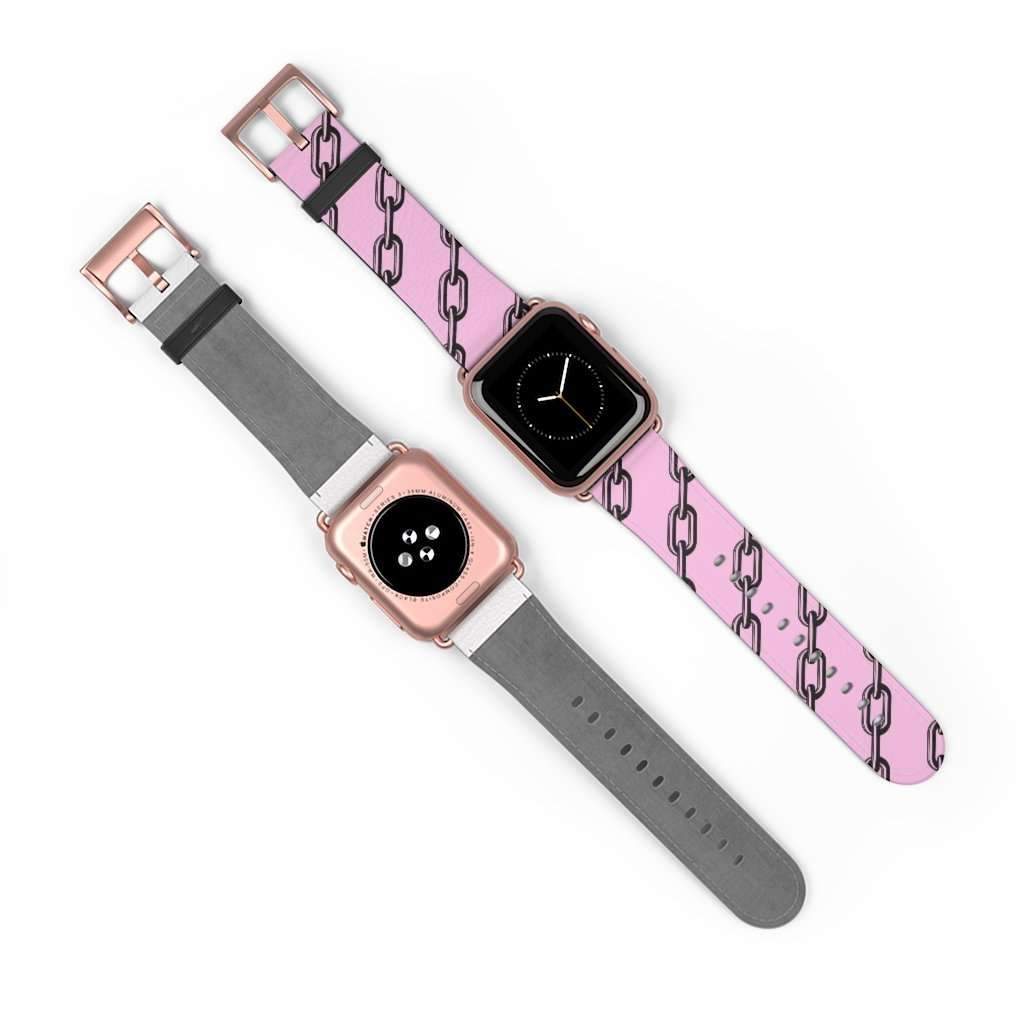 Pink Chain Print Apple Watch Band - HAYLEY ELSAESSER 