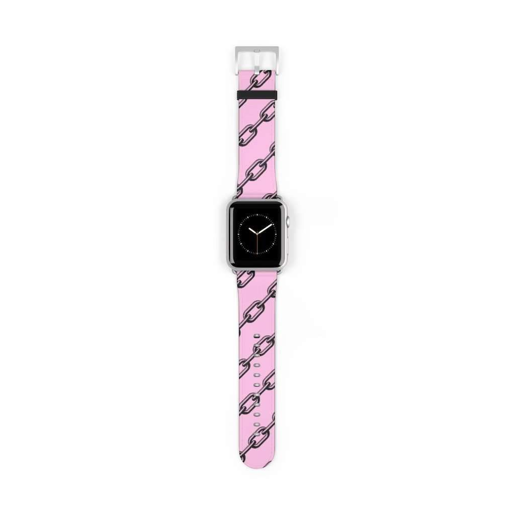 Pink Chain Print Apple Watch Band - HAYLEY ELSAESSER 