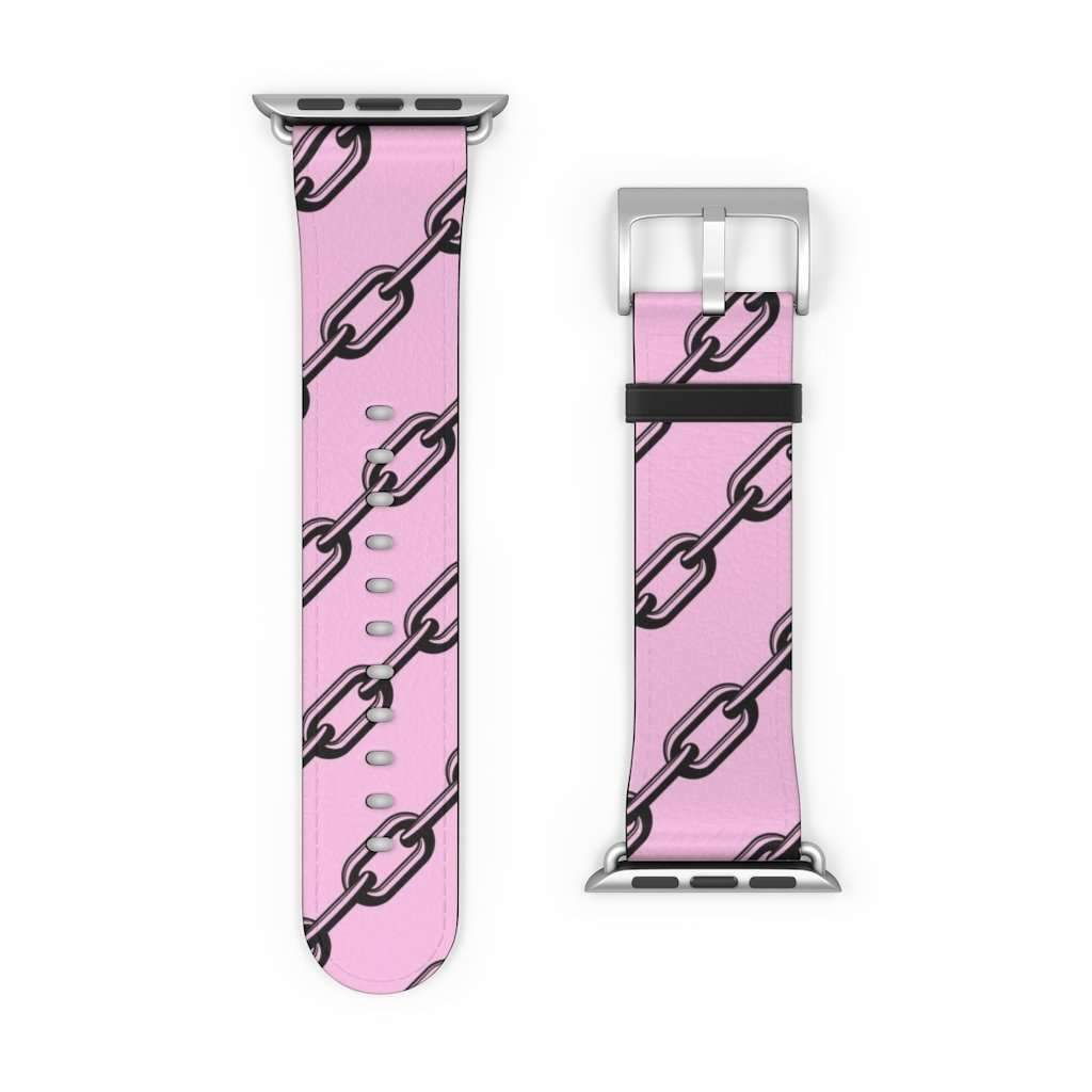 Pink Chain Print Apple Watch Band - HAYLEY ELSAESSER 