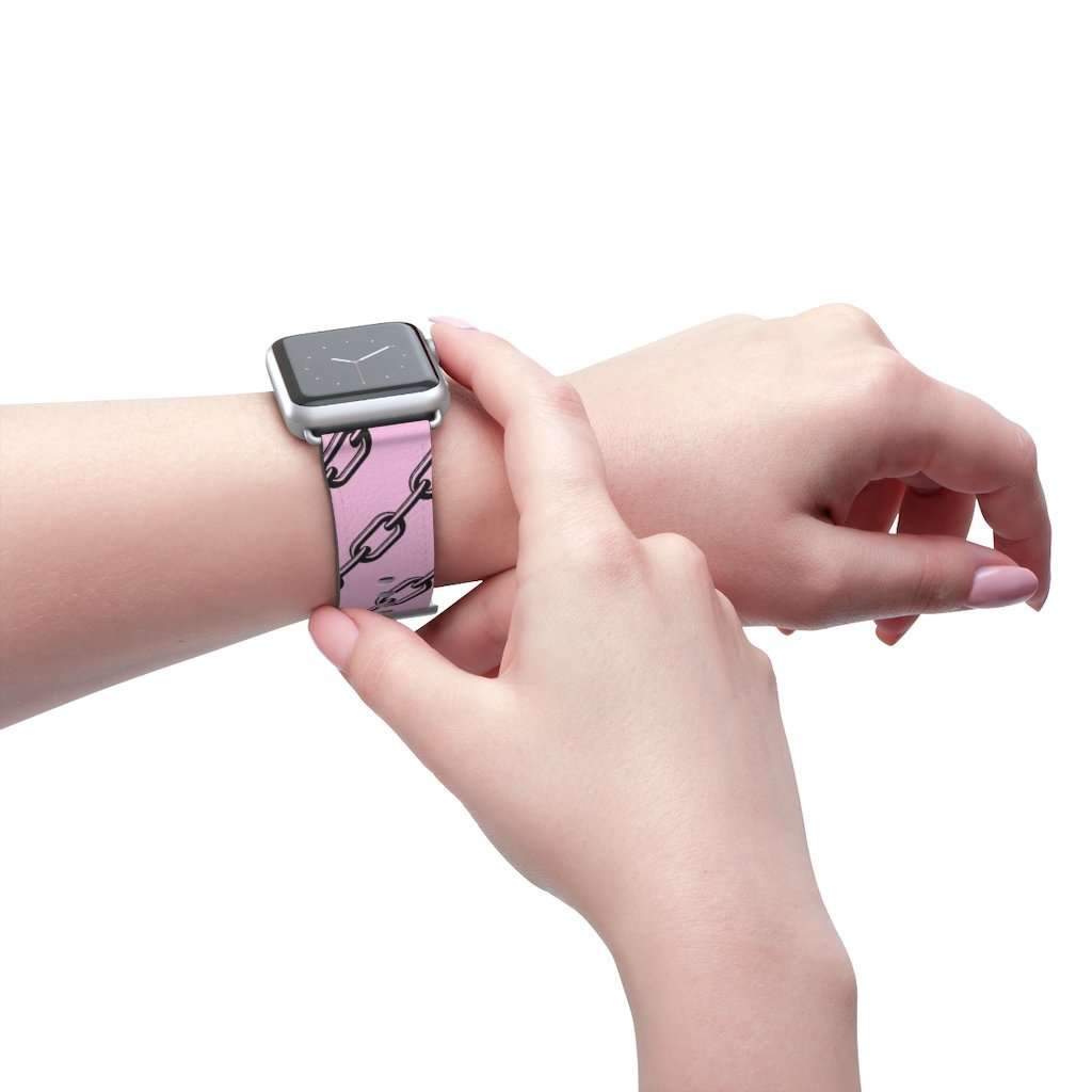 Pink Chain Print Apple Watch Band - HAYLEY ELSAESSER 