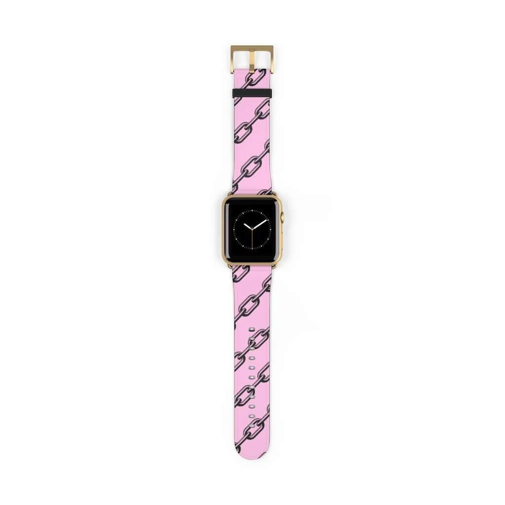 Pink Chain Print Apple Watch Band - HAYLEY ELSAESSER 