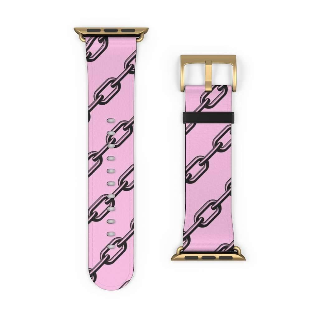 Pink Chain Print Apple Watch Band - HAYLEY ELSAESSER 