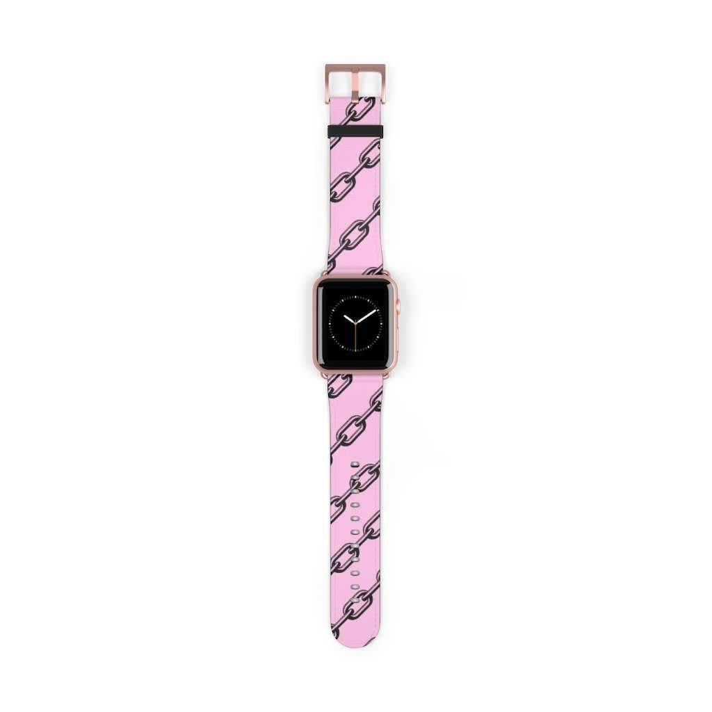 Pink Chain Print Apple Watch Band - HAYLEY ELSAESSER 