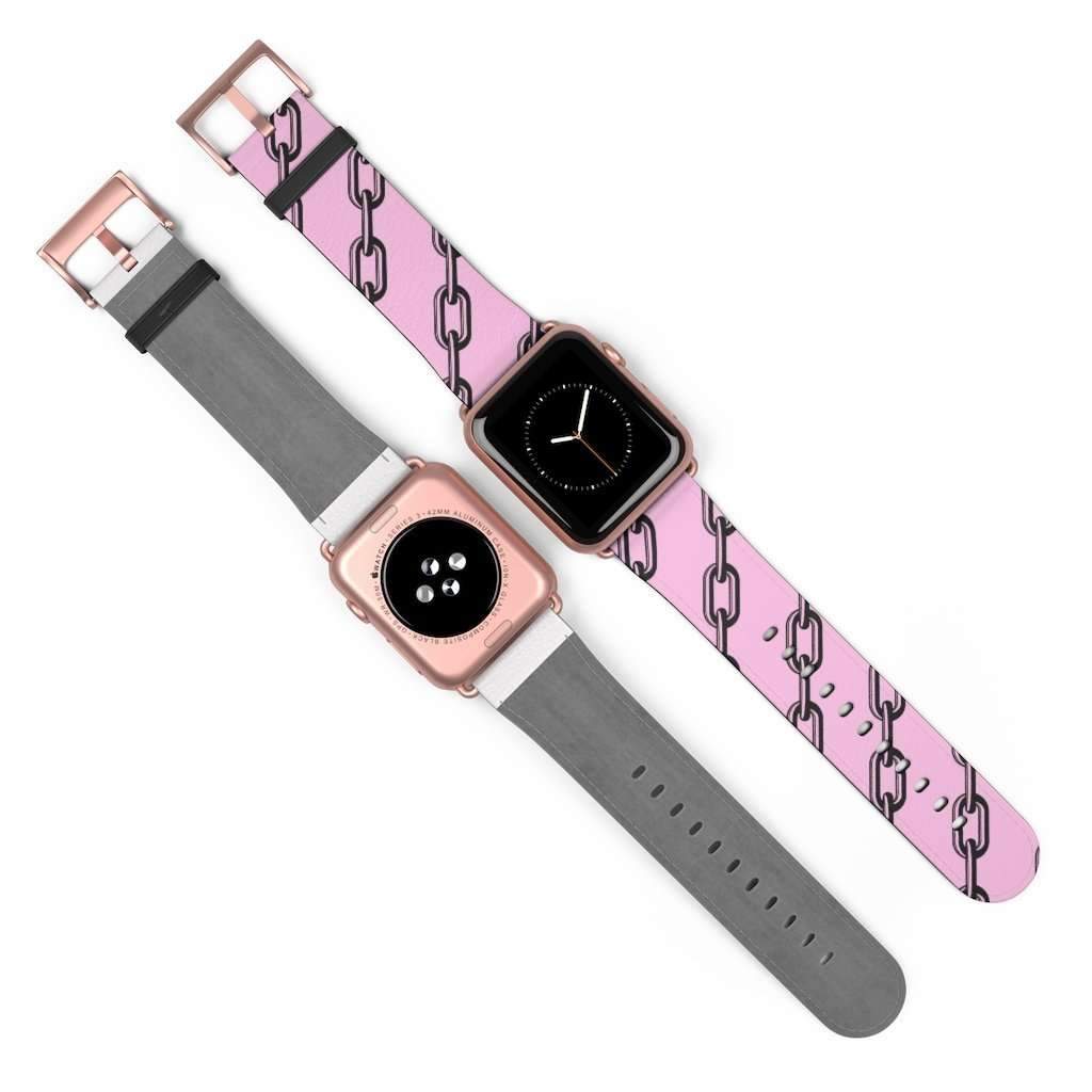 Pink Chain Print Apple Watch Band - HAYLEY ELSAESSER 