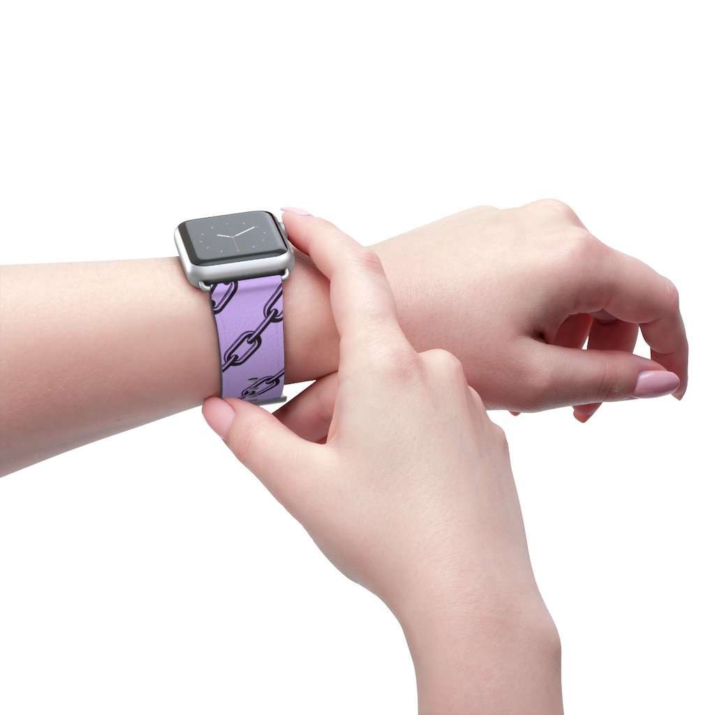 Purple Chain Print Apple Watch Band - HAYLEY ELSAESSER 
