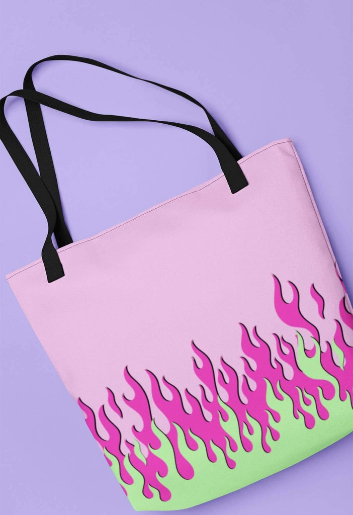 Pink Flame Tote Bag - HAYLEY ELSAESSER 