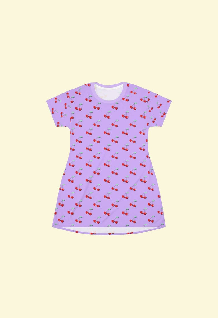 Lilac Cherry Print Mini Dress - HAYLEY ELSAESSER 