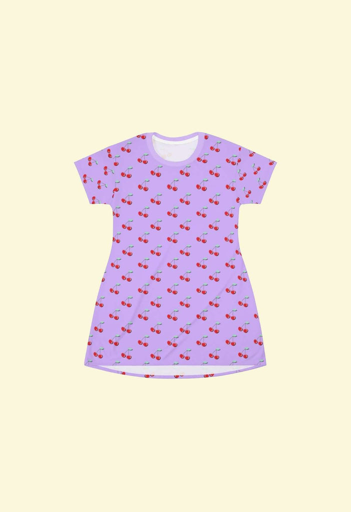 Lilac Cherry Print Mini Dress - HAYLEY ELSAESSER 