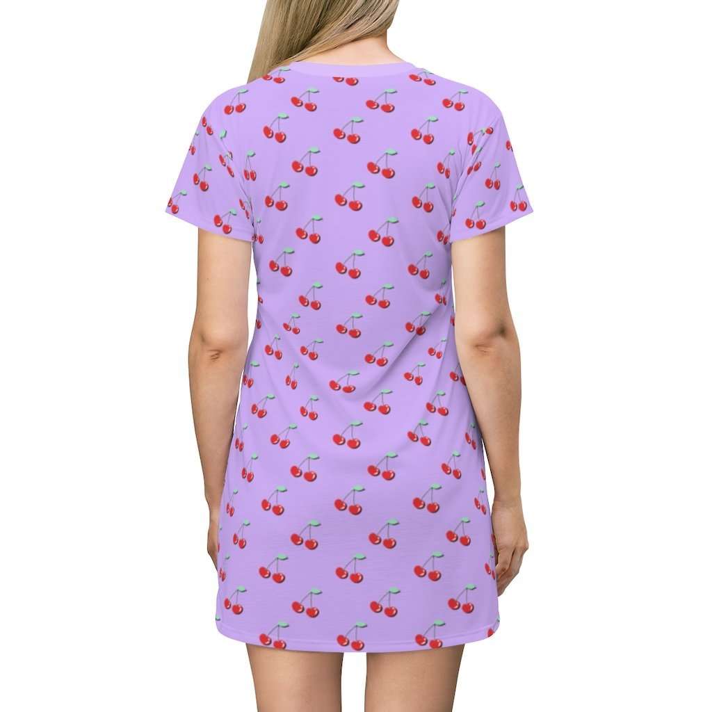 Lilac Cherry Print Mini Dress - HAYLEY ELSAESSER 