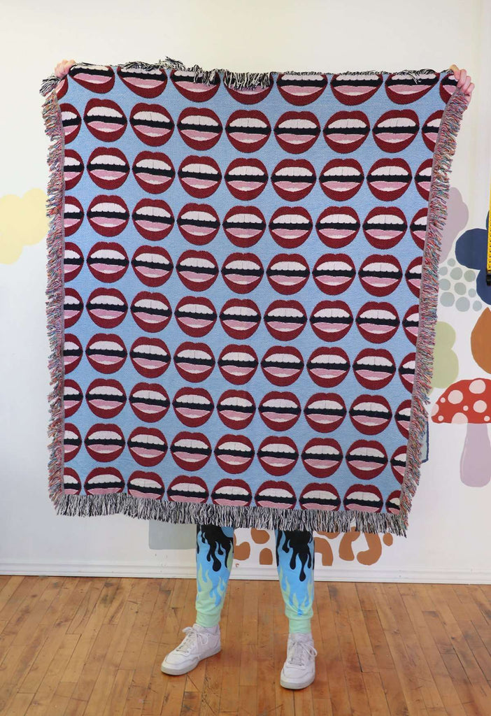 Mouthy Woven Throw Blanket - HAYLEY ELSAESSER 