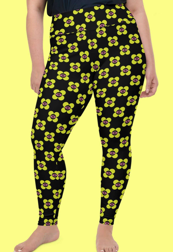 EYE FLOWER PRINT LEGGINGS PLUS - HAYLEY ELSAESSER 