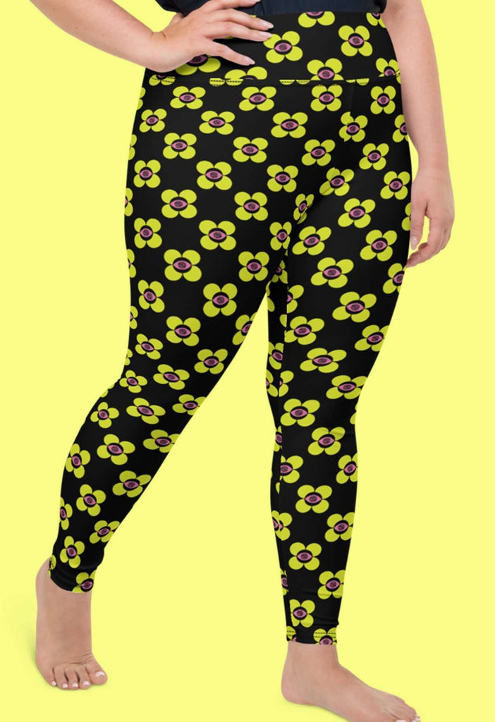 EYE FLOWER PRINT LEGGINGS PLUS - HAYLEY ELSAESSER 