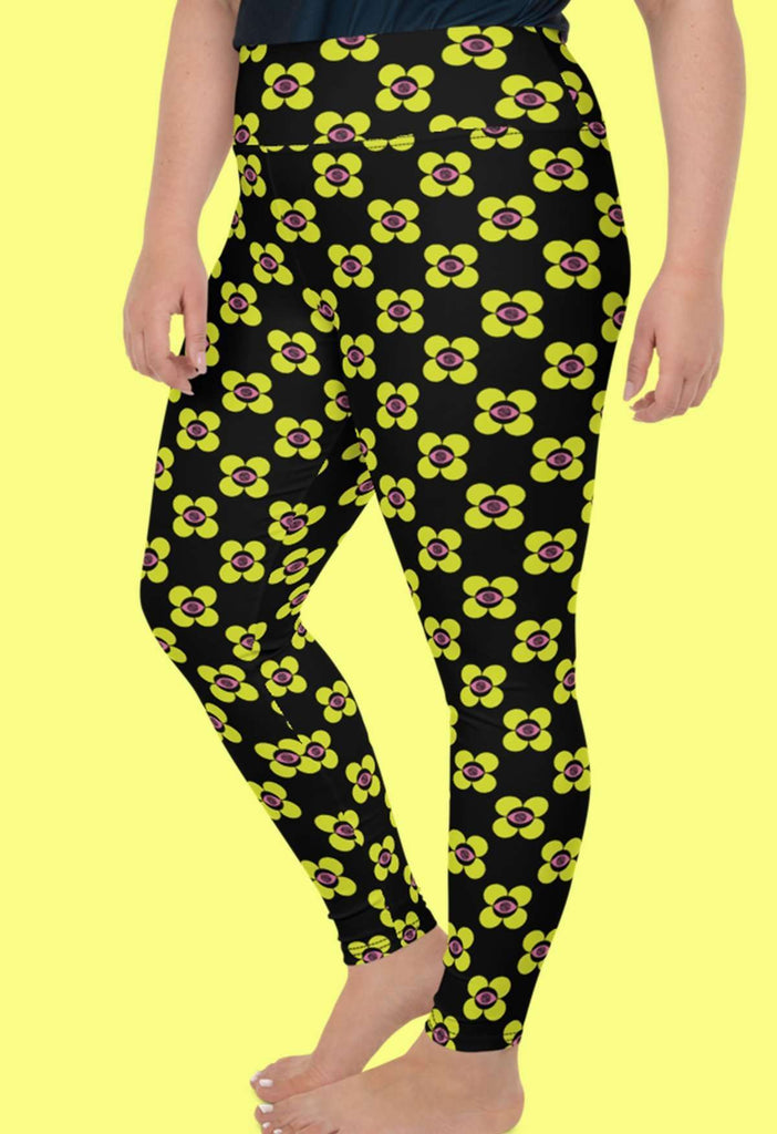 EYE FLOWER PRINT LEGGINGS PLUS - HAYLEY ELSAESSER 