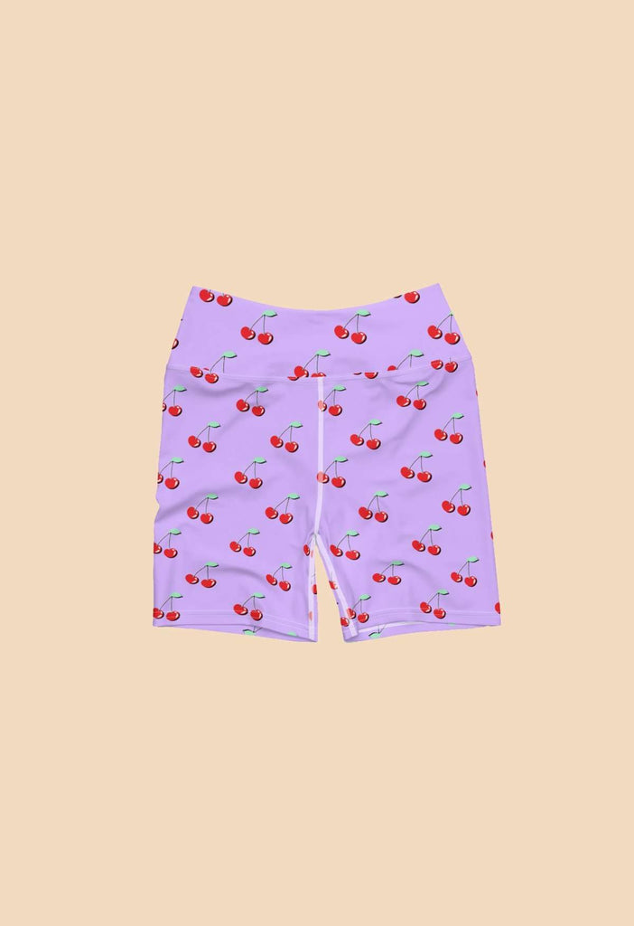 Lilac Cherry Bike Shorts - HAYLEY ELSAESSER 