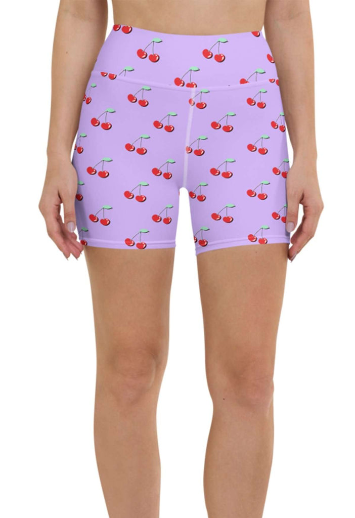 Lilac Cherry Bike Shorts - HAYLEY ELSAESSER 