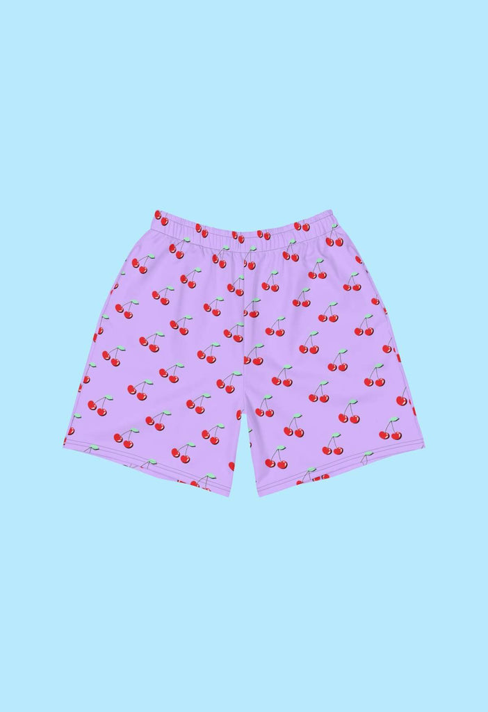 Lilac Cherry Print Shorts - HAYLEY ELSAESSER 