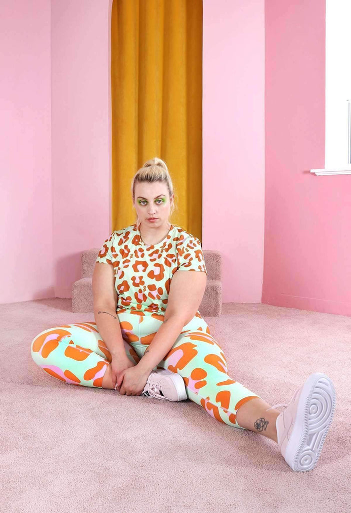 Mint Leopard Print Leggings Plus - HAYLEY ELSAESSER 