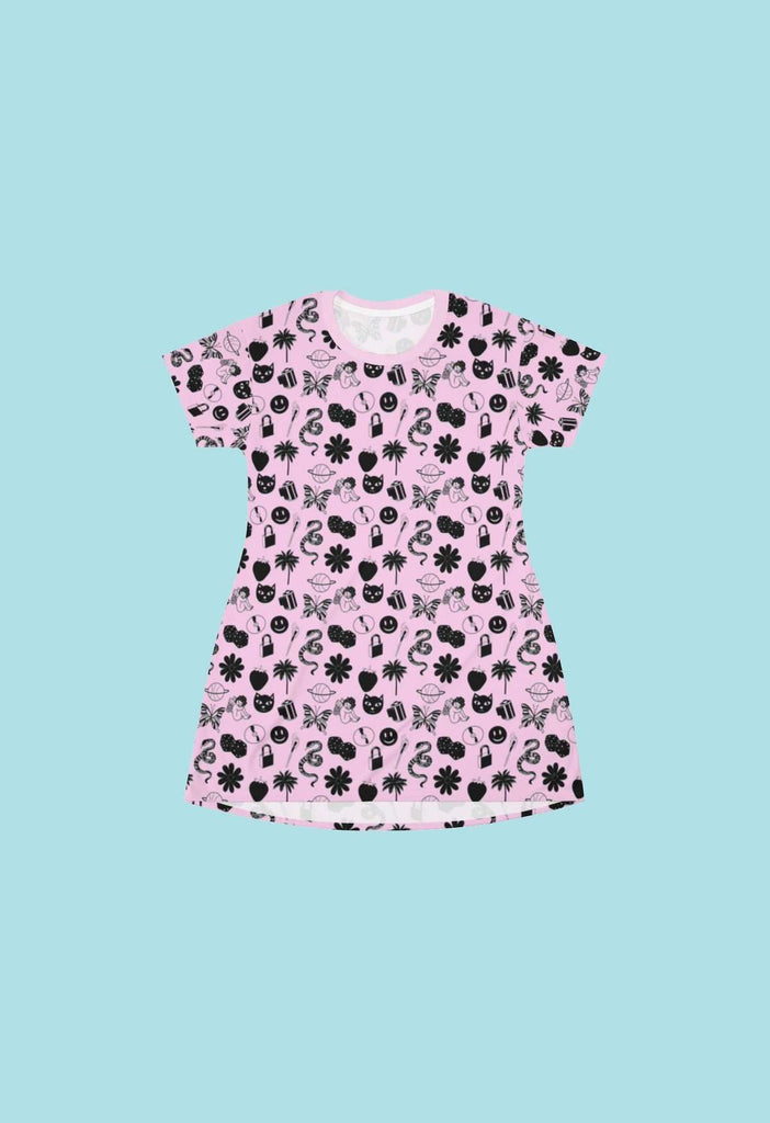 Doodle Print Mini Tee Dress - HAYLEY ELSAESSER 