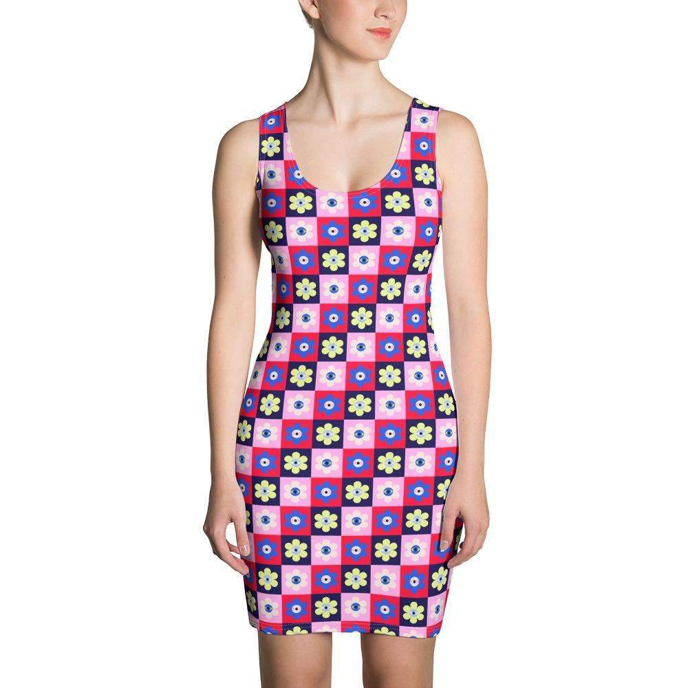 Eye Flower Fitted Dress - HAYLEY ELSAESSER 