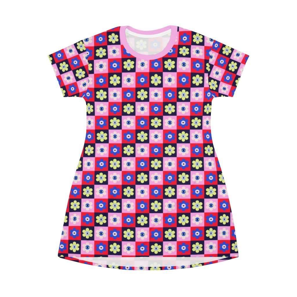 Eye Flower Print Mini Tee Dress - HAYLEY ELSAESSER 