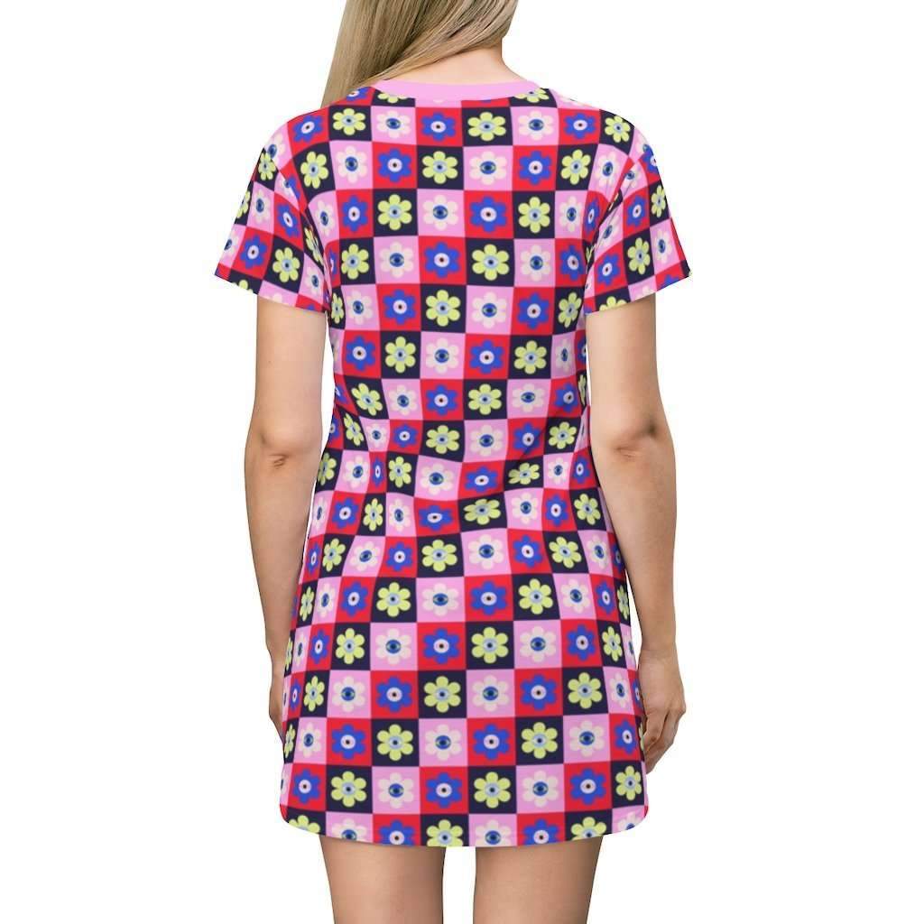 Eye Flower Print Mini Tee Dress - HAYLEY ELSAESSER 