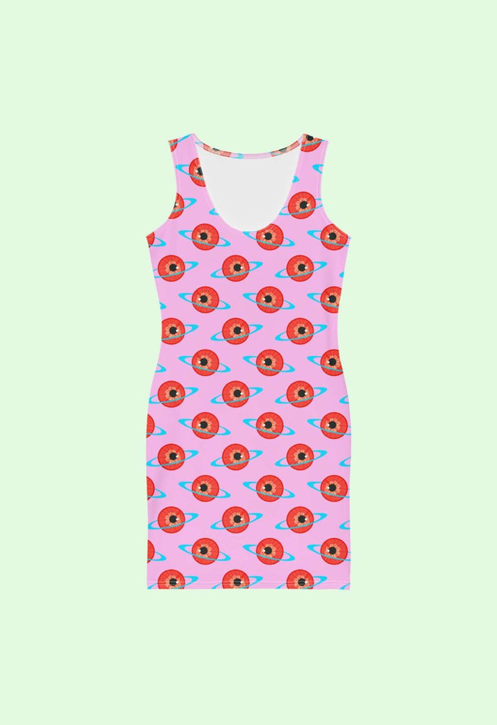 Eyeball Planet Fitted Dress - HAYLEY ELSAESSER 