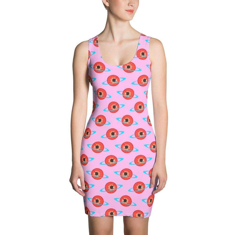 Eyeball Planet Fitted Dress - HAYLEY ELSAESSER 