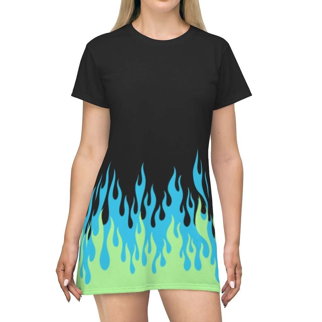 Flame Print Mini Tee Dress - HAYLEY ELSAESSER 