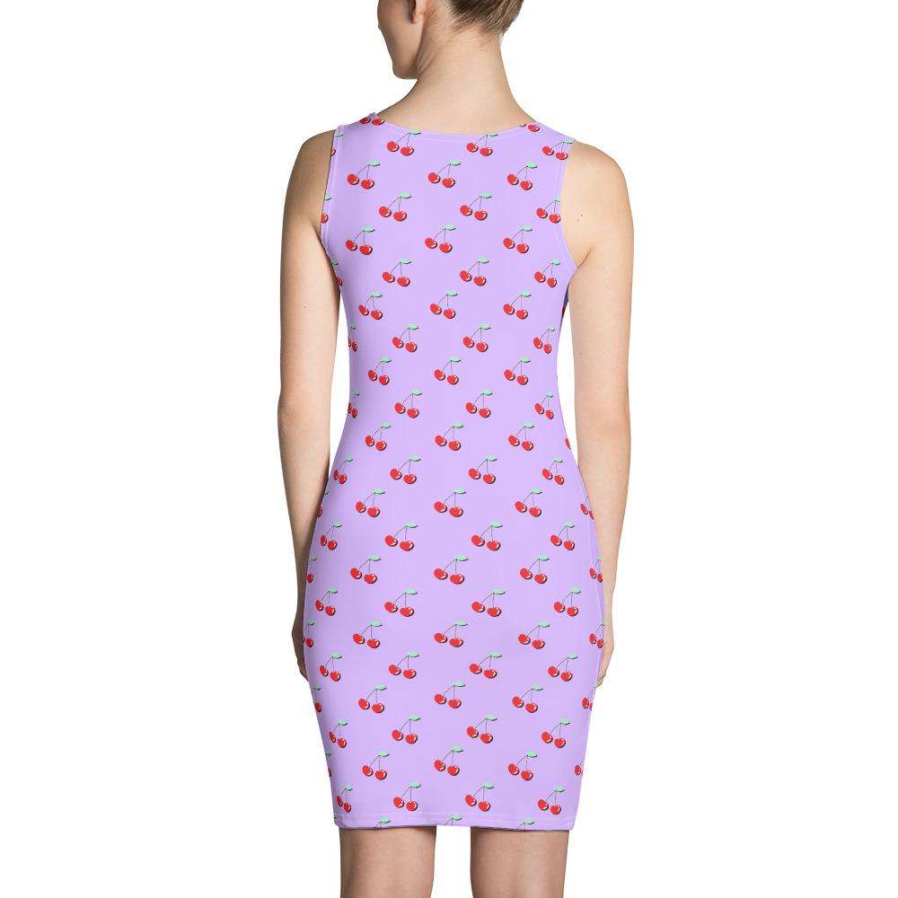 Lilac Cherry Fitted Dress - HAYLEY ELSAESSER 