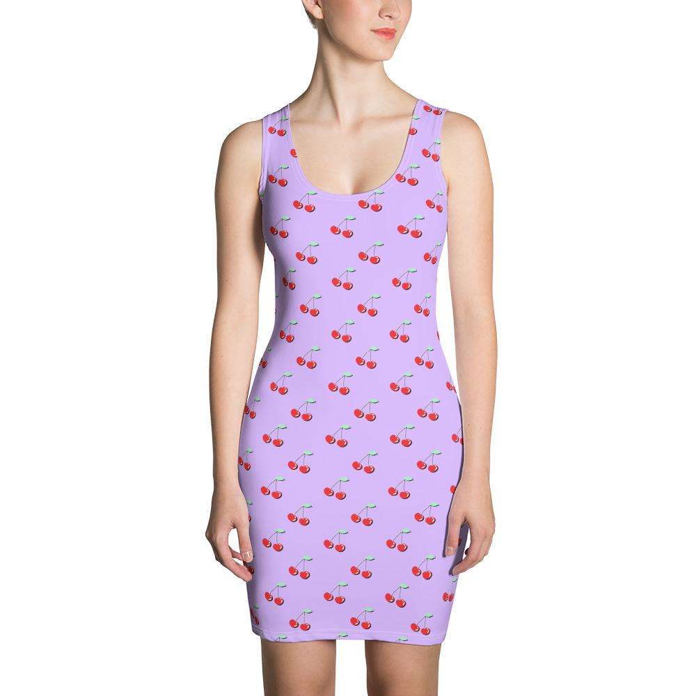 Lilac Cherry Fitted Dress - HAYLEY ELSAESSER 