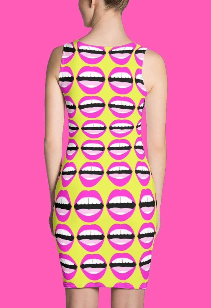 MOUTHY PRINT FITTED DRESS - HAYLEY ELSAESSER 