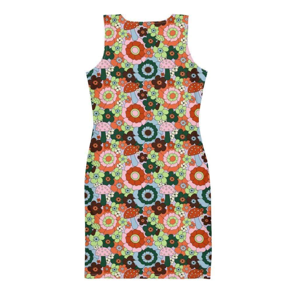 Mushroom Floral Fitted Dress - HAYLEY ELSAESSER 