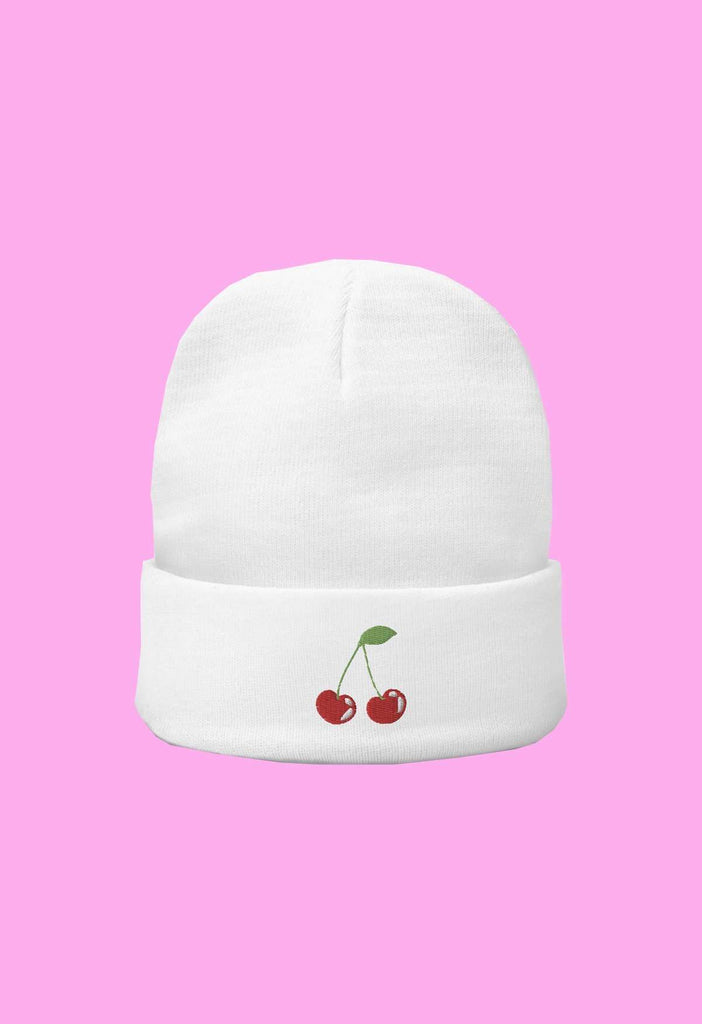 Cherry Embroidered Beanie - HAYLEY ELSAESSER 