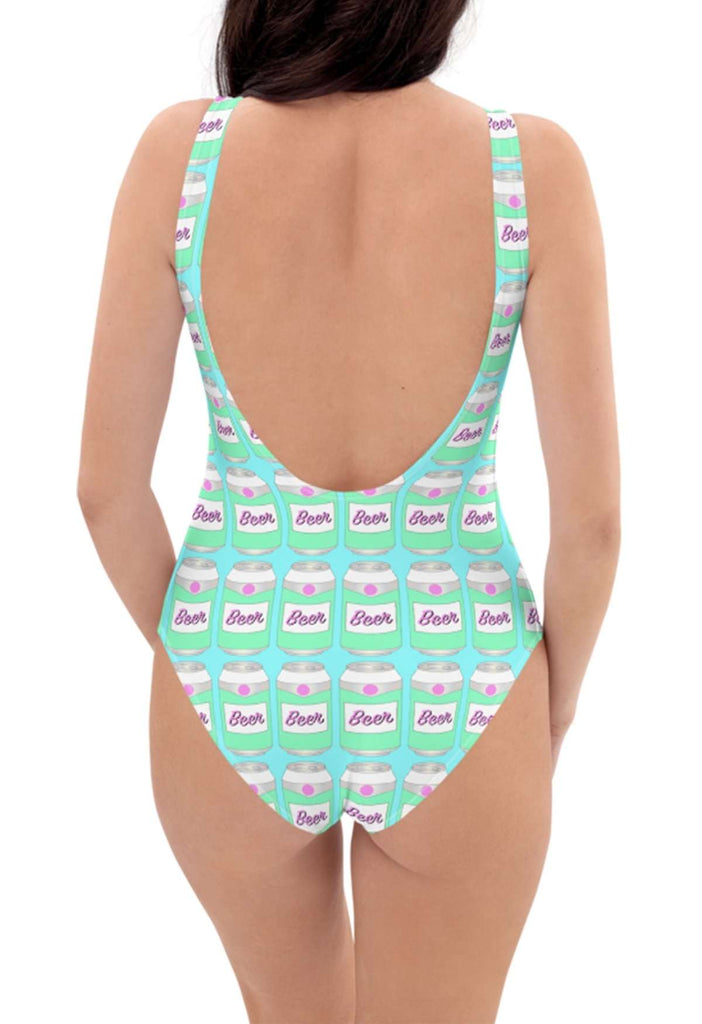 Brewski Beer Print Swimsuit - HAYLEY ELSAESSER 