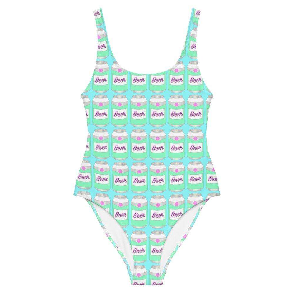 Brewski Beer Print Swimsuit - HAYLEY ELSAESSER 