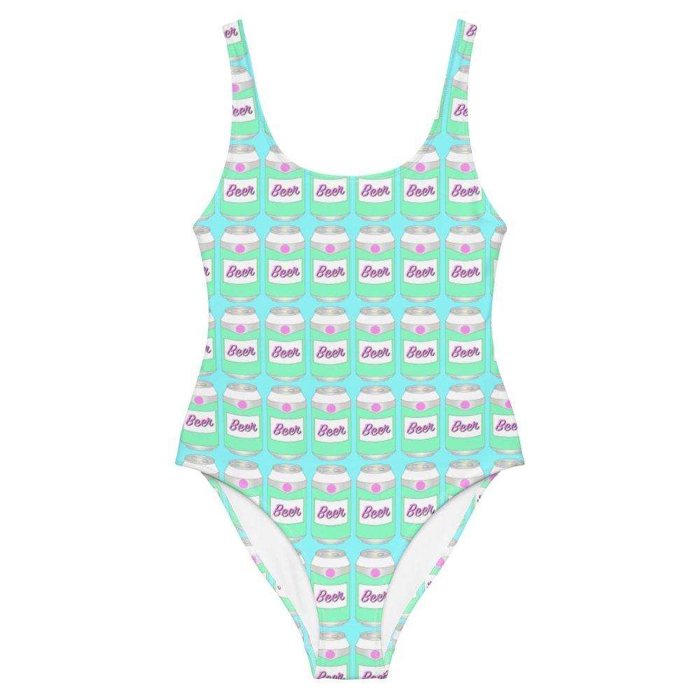 Brewski Beer Print Swimsuit - HAYLEY ELSAESSER 