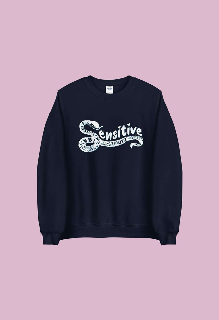 Sensitive Snake Crewneck Sweatshirt White - HAYLEY ELSAESSER 