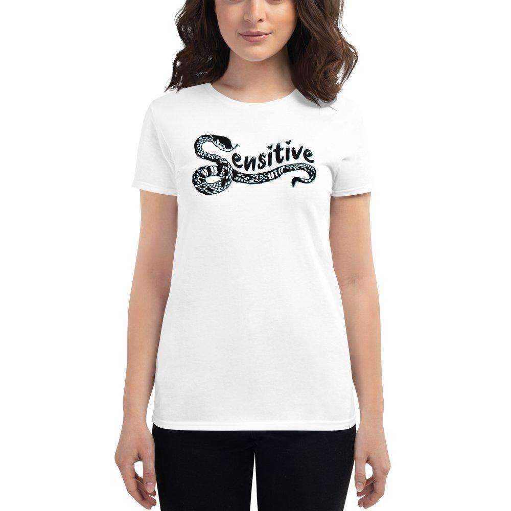 Sensitive Snake Fitted Baby Tee Black - HAYLEY ELSAESSER 