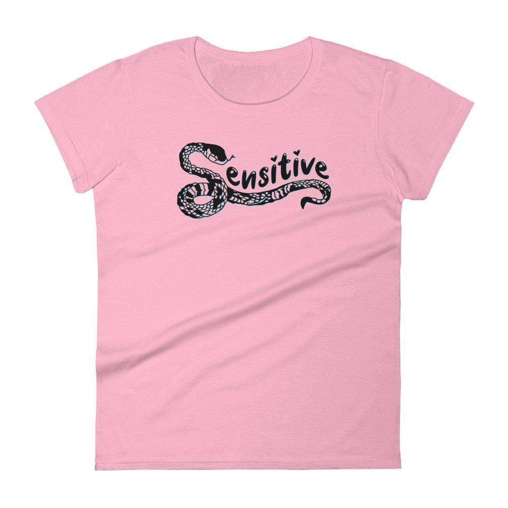 Sensitive Snake Fitted Baby Tee Black - HAYLEY ELSAESSER 