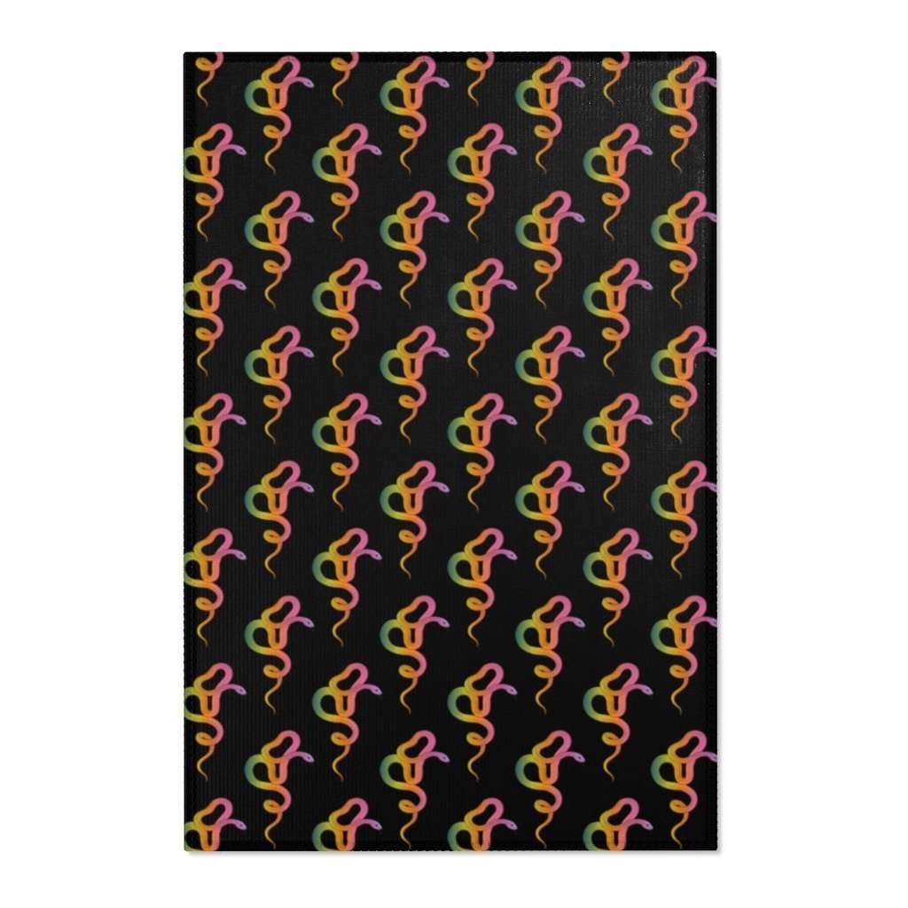 Black Snake Print Rug - HAYLEY ELSAESSER 