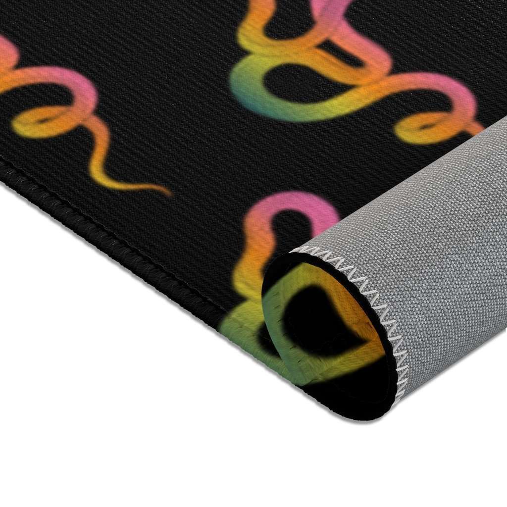 Black Snake Print Rug - HAYLEY ELSAESSER 