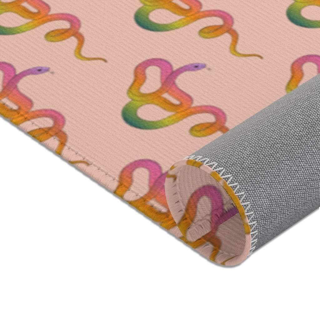 Peach Snake Print Rug - HAYLEY ELSAESSER 
