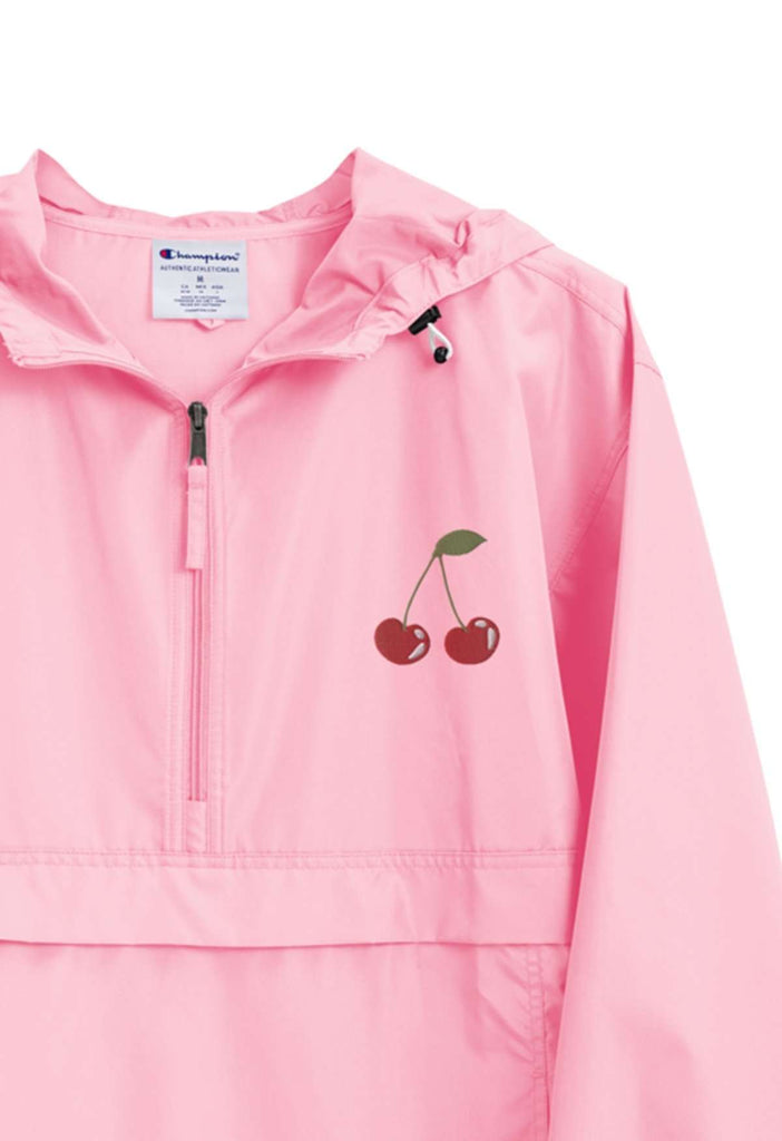 Cherry Embroidered Champion Packable Jacket - HAYLEY ELSAESSER 