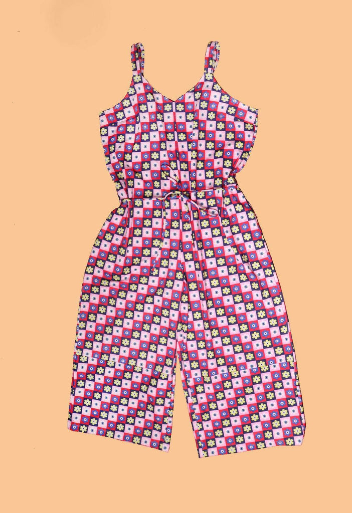 Eye Flower Checkered Jumpsuit - HAYLEY ELSAESSER 