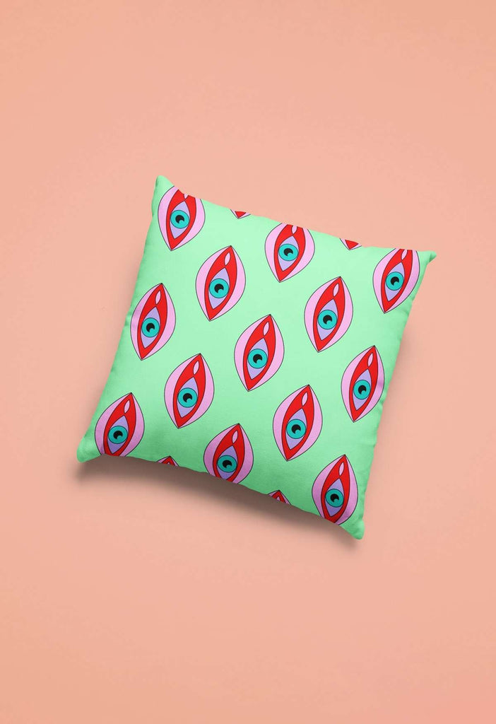 Eyegina Print Throw Pillow - HAYLEY ELSAESSER 