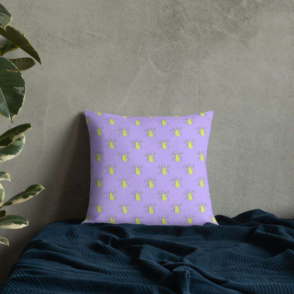 Lime Spider Print Throw Pillow - HAYLEY ELSAESSER 