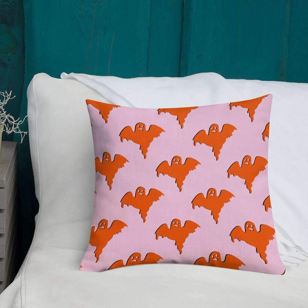 Orange Ghost Print Throw Pillow - HAYLEY ELSAESSER 