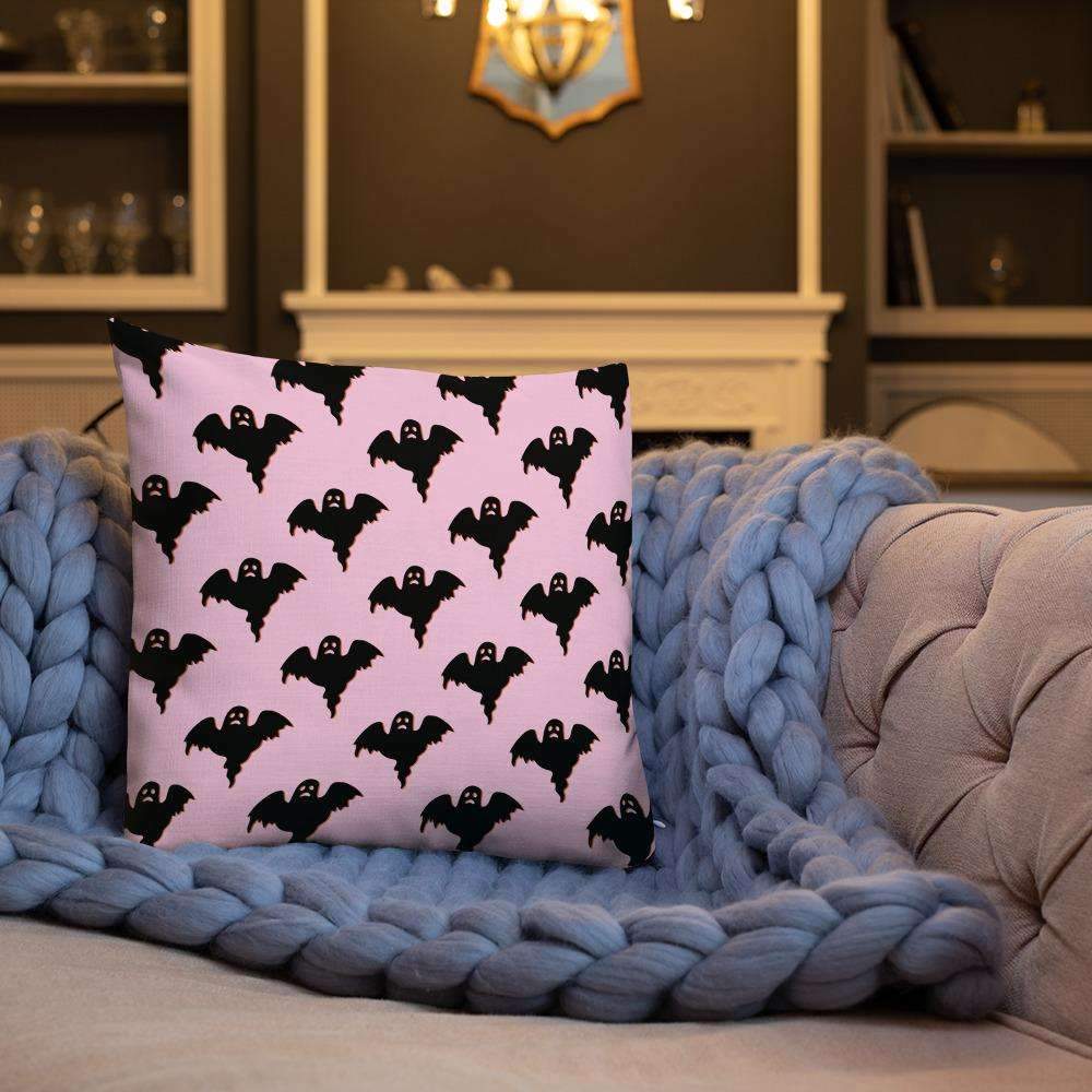 Pink Ghost Print Throw Pillow - HAYLEY ELSAESSER 